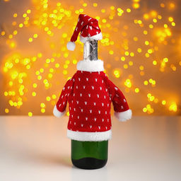 Одежда на бутылку Костюм, Дед Мороз