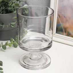 Стеклянный подсвечник на 1 свечу «Бокал на короткой ножке», прозрачный