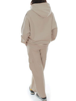 3156/3157 BEIGE/BROWN Костюм спортивный женский (95% хлопок, 5% эластан)