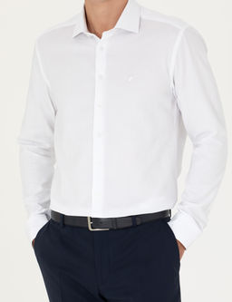 Beyaz Slim Fit Uzun Kollu G_mlek