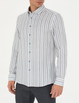 Рубашка Slim Fit синяя