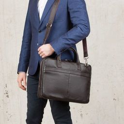 Кожаная деловая сумка для ноутбука Carter Black - Lakestone фото 17