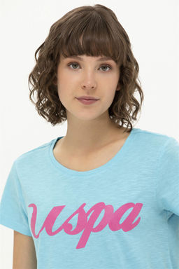 Женская бирюзовая футболка с круглым вырезом Неожиданная скидка в корзине - U.s. polo assn фото 2