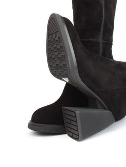 02-FN935-2M BLACK Сапоги зимние женские (натуральная замша, байка, натуральный мех)