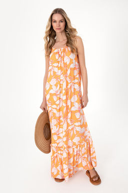 Kad_n Turuncu Dokuma Elbise Sepette S_rpriz _ndirim