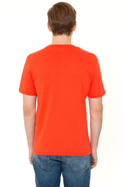 Мужская светло-красная футболка с круглым вырезом Basic - U.s. polo assn фото 5