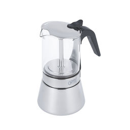 5343 GIPFEL Гейзерная кофеварка PIACERE 360мл на 8 чашек, со стеклянной колбой. Подходит для индукционных плит. Материал: жаропрочное боросиликатное стекло, нерж. сталь, нейлон.  фото 2