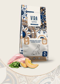 Корм Vida Super для взрослых собак средних и крупных пород с курицей, индейкой и овощами P02123007