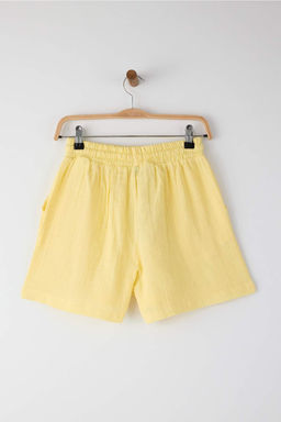Siyah Muslin Beli Lastikli Yuksek Bel City Boy Sort & Bermuda TWOSS25SR00233 - Trendyolmilla фото 7