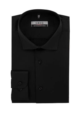 Сорочка мужская длинный рукав GREG 340/139/BLK/ZV_V