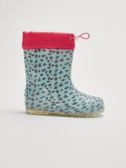 Bask?l? Elastik Ba?c?kl? K?z ?ocuk Ya?mur Botu - Waikiki фото 2