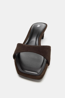 SANDALIA TAC?N ANTE / Marr?n Chocolate - Zara фото 4