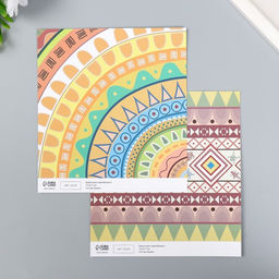 Цена за 10 шт. Бумага для скрапбукинга двусторонняя «Этника», плотность 180 г, 15.5×17 см