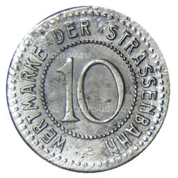 10 пфеннигов 1920 года Германия Транспортный нотгельд  Бреслау