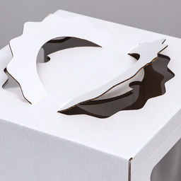 Цена за 5 шт. Кондитерская упаковка Квадрат, 2 окна, белая, 24 х 24 х 26 см - UPAK LAND фото 3