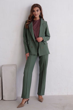 11722 Брюки со стрелками в приглушённом зелёном - Martichelli фото 10