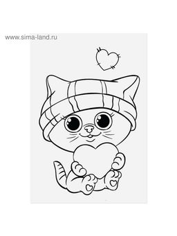 Цена за 10 шт. Наклейки детские «Котики», раскраска на обороте, 11×15.5 см