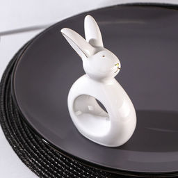 Кольцо для салфеток Зайка в золотом, 7,53,511,5 см, цвет белый - Доляна фото 2