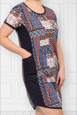 Туника трикотажная с боковыми карманами, темная отделка (437-2) - Плиона фото 4