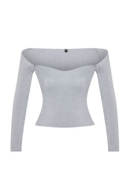 TRENDYOLMILLA Siyah Simli Iplik Triko Kazak TWOAW25KZ00146