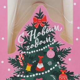 Цена за 2 шт. Коробка подарочная новогодняя складная «Розовые сладости», 15 х 7 х 22 см, Новый год