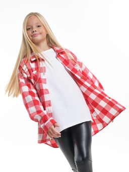 Рубашка в клетку UD 8043 красная клетка - Mini maxi фото 2