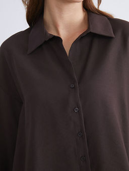 Oversize Modal Kar???ml? Kad?n G?mlek