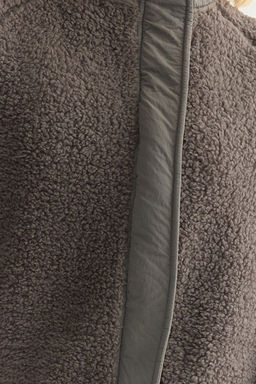 TRENDYOLMILLA Tas Pelus Regular/Normal Kal?p Dokuma Garnili Fermuarl? Kal?n Orme Sweatshirt TWOAW25SW00139  фото 9