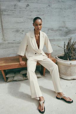 FRENCH SLEEVE DOUBLE-BREASTED BLAZER - Zara фото 4