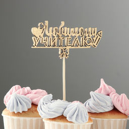 Топпер Любимому учителю, золотой Дарим Красиво