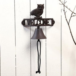 Колокол сувенирный чугун «Филин. Welcome», настенный декор, 22×21×12 см