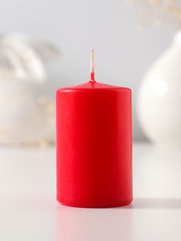 Цена за 2 шт. Свеча-столбик 4х6 см, 59 гр, 6 ч, цв. красный