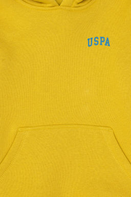Erkek _ocuk Sar_ Basic Kap__onlu Sweatshirt