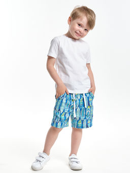 Шорты из набивного полотна для мальчика UD 7929 синий surf - Mini maxi фото 5