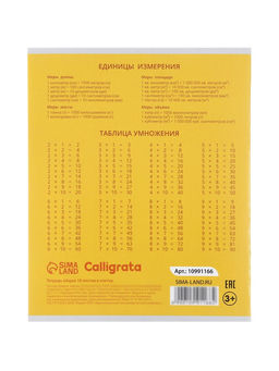 Тетради 10 штук, 18 листов в клетку Calligrata KIDS, блок офсет, 5 видов