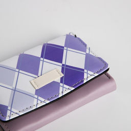 Кошелёк «Ромбы», маленький, на кнопке, сиреневый