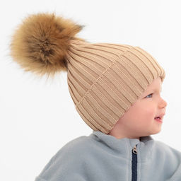 Шапка детская MINAKU, размер 46-48 (1-2 года), бежевая