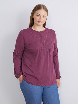 Bisiklet Yaka Nak??l? Bluz