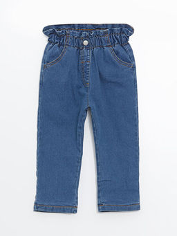 Beli Lastikli Basic K?z Bebek Jean Pantolon