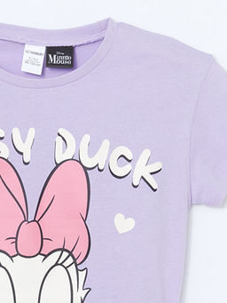 Bisiklet Yaka Daisy Duck Bask?l? K?z ?ocuk Ti??rt