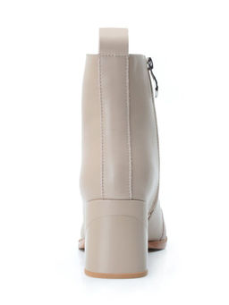 01-PCT167-3 BEIGE Ботинки демисезонные женские (натуральная кожа, байка)