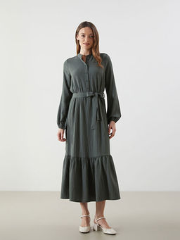 Hakim Yaka Dokulu Elbise