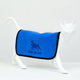 Полотенце для животных супервпитывающее, малое, 400 г/м, 30 х 30 см, синее - Пижон фото 9