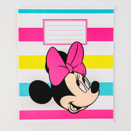 Цена за 10 шт. Тетрадь в линейку 12 листов, 5 видов МИКС, обложка мелованная бумага, «Минни Маус»