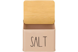 Емкость для хранения 1,5 л 14*11*11 см SALT с деревянной крышкой, бежевая - Elan gallery фото 5