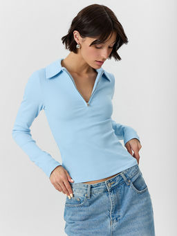 Поло женское голубое - Mark formelle фото 5