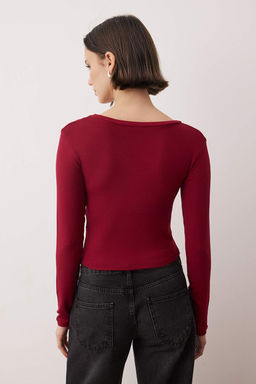 Trendyolmilla Siyah-Ekru 2li Paket Fitted/Vucuda Oturan Orme Bluz TWOAW25BZ00306 фото 9