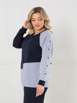 Блузка 1444 темно-синий - Novita фото 5