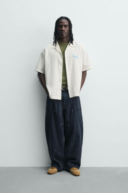 CAMISA RELAXED FIT LYOCELL - ALGOD?N ESTAMPADOS / Blanco roto