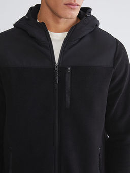 Kap??onlu Polar Erkek Fermuarl? Sweatshirt